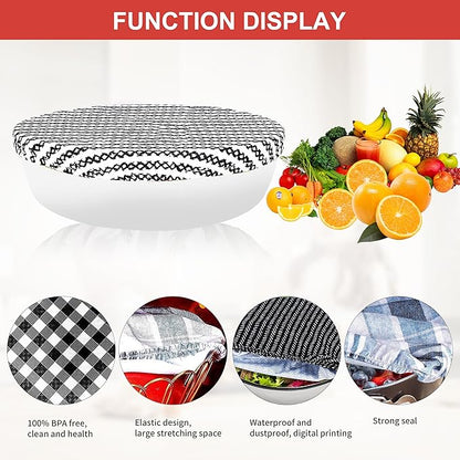 10Pcs Reusable Bowl Covers In 5 Size, Stretch Cloth Fabric Dish Cover Kitchen - Image 3