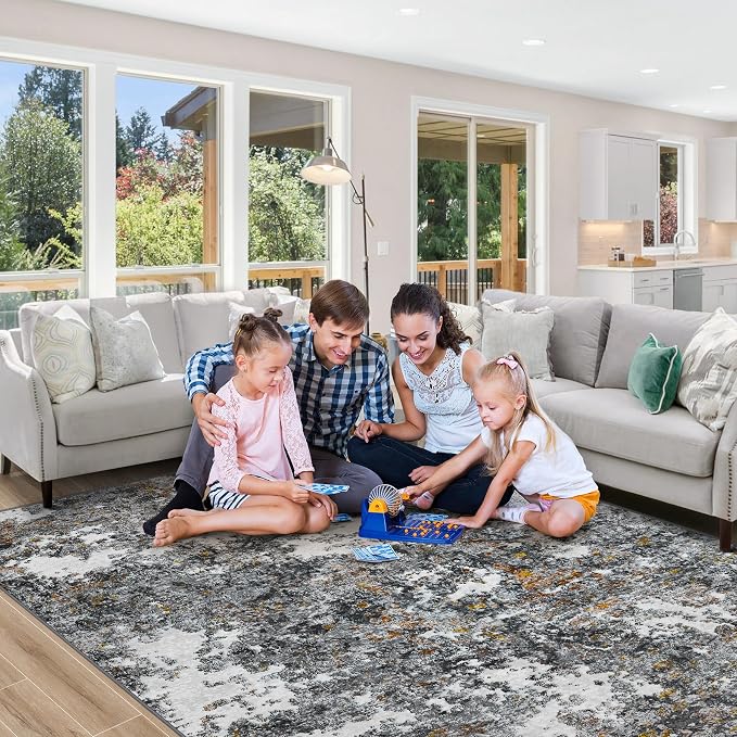 8x10 Area Rug for Living Room Bedroom: Large Washable Rug - Image 8