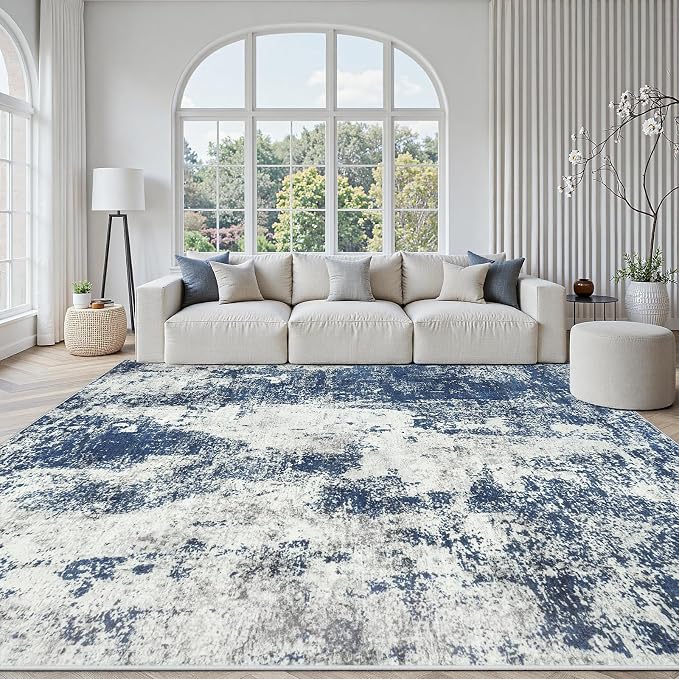 Area Rugs 9x12 Living Room: Large Soft Washable Rug Modern Abstract Anti-Skid by GENTDRIZZ