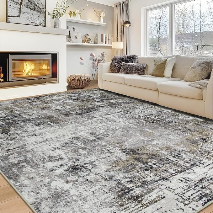 10x14 Area Rugs Large Living Room Rug Washable: Modern Abstract Rug Indoor by Aelenmu