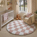 PureCozy Checkered 4x4 Round Rug by PureCozy