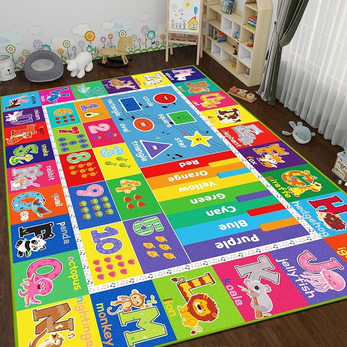 ABC Carpet, Kids Rugs for Playroom, Educational Play Mat for Kids, Preschool - Image 7
