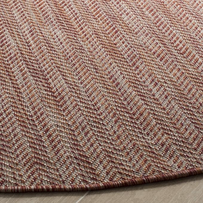 SAFAVIEH Outdoor Round Rug 6'7" - Image 3