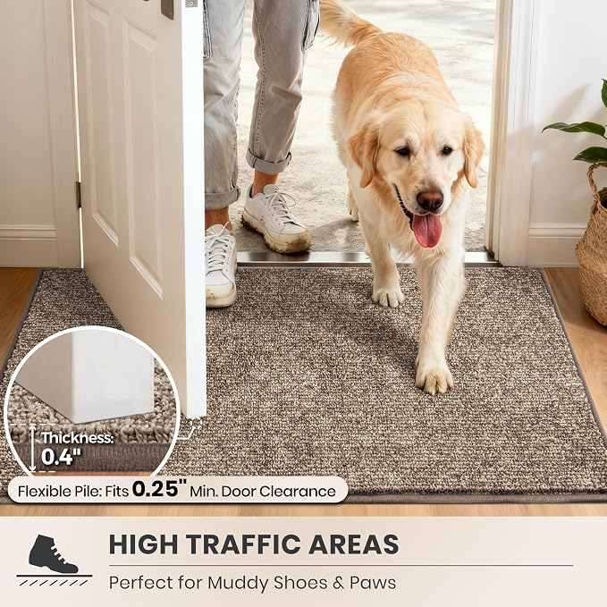 PURRUGS Dirt Trapping Door Mat 20" x 31.5", Non-Slip Machine Washable Entry Rug - Image 6