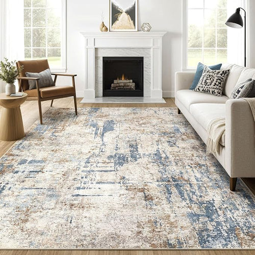 10x12 Area Rug Living Room: Washable Large Abstract Modern Soft Rugs Stain by LOONGRUG