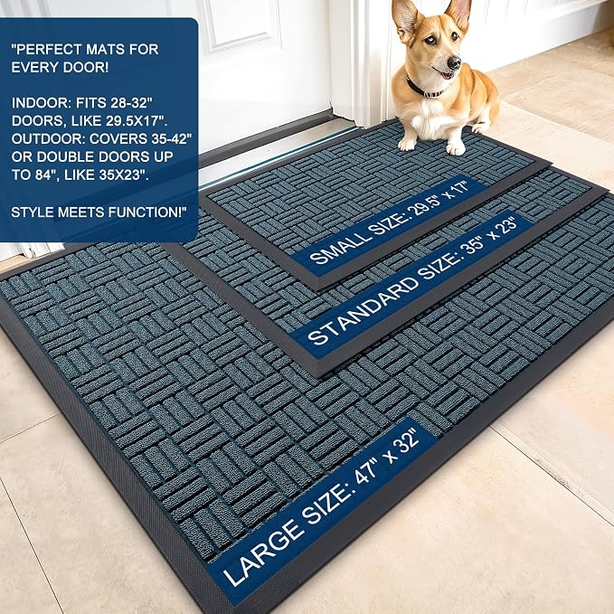 OLANLY Front Door Mat Outside Entrance 59x23, Heavy Duty Sturdy Natural Rubber - Image 2