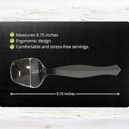 PARTY BARGAINS Disposable Clear Plastic Serving Spoons 8.75″ – Heavy-Duty Clear - Image 2
