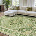 RELEANY Area Rugs 7'x9' Washable Non-Slip, Floral Vintage Distress Medallion by RELEANY