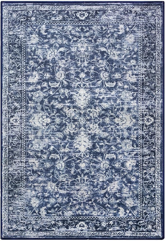 KILOCOCO Area Rug 6x9 Living Room Rug Washable Printed Vintage Floral Non Slip - Image 10
