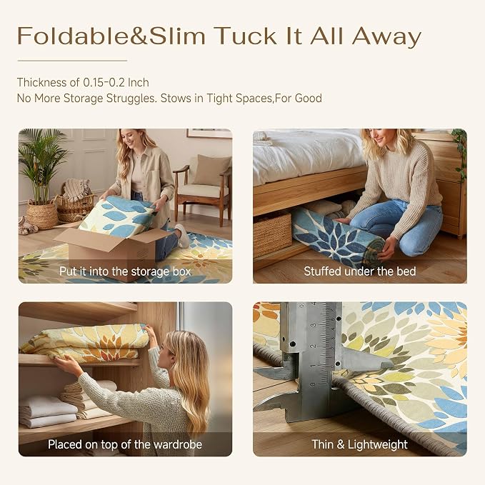 5x8 Indoor Outdoor Area Rug Washable Patio Rug Colorful Non Slip Non Shedding - Image 8