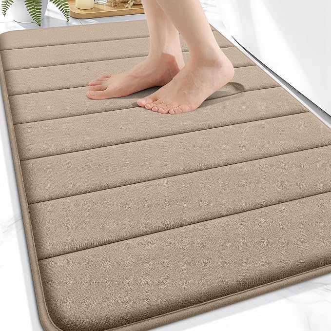 OLANLY Memory Foam Bath Mat 32x20, Super Soft Absorbent Bathroom Rugs, Quick Dry by OLANLY