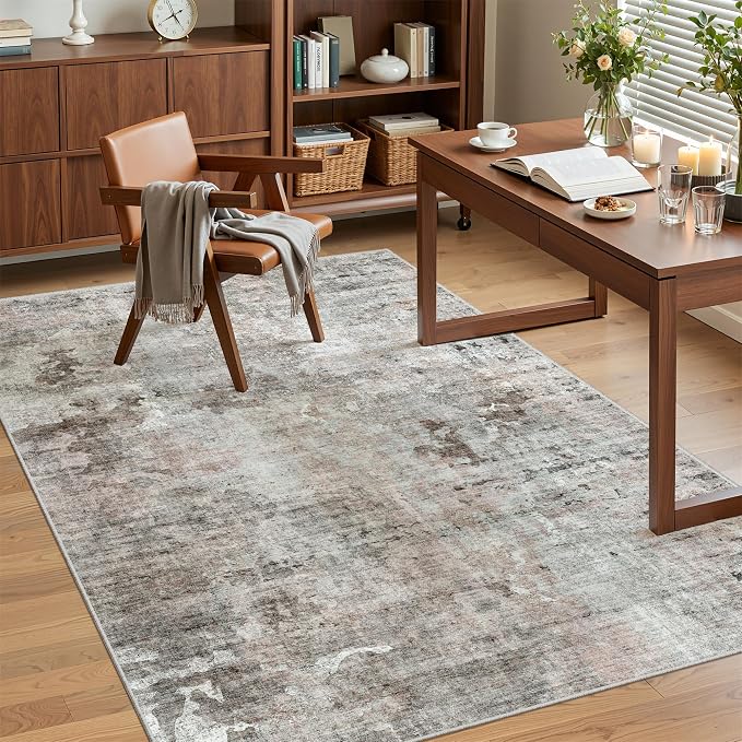 Soalmost Area Rugs 4x6 for Living Room, Vintage Washable Rugs for Dining Room - Image 4