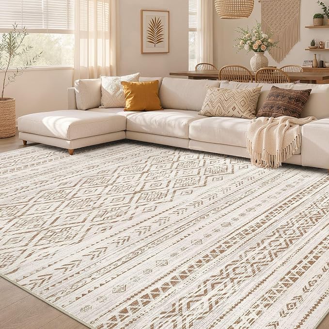 Nakagishi Area Rug Living Room Rugs: 6x9 Large Soft Machine Washable Boho by NakagishiAreaRug