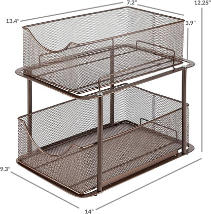 Sorbus 2 Tier Metal Under Sink Organizer - Image 3