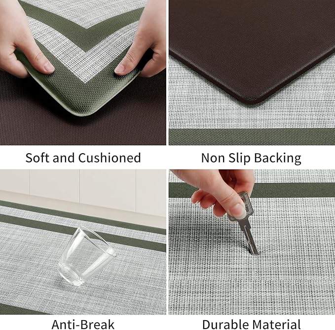 Mattitude Kitchen Mats Set of 2 Cushioned Anti-Fatigue Non-Skid Rug Sets - Image 6