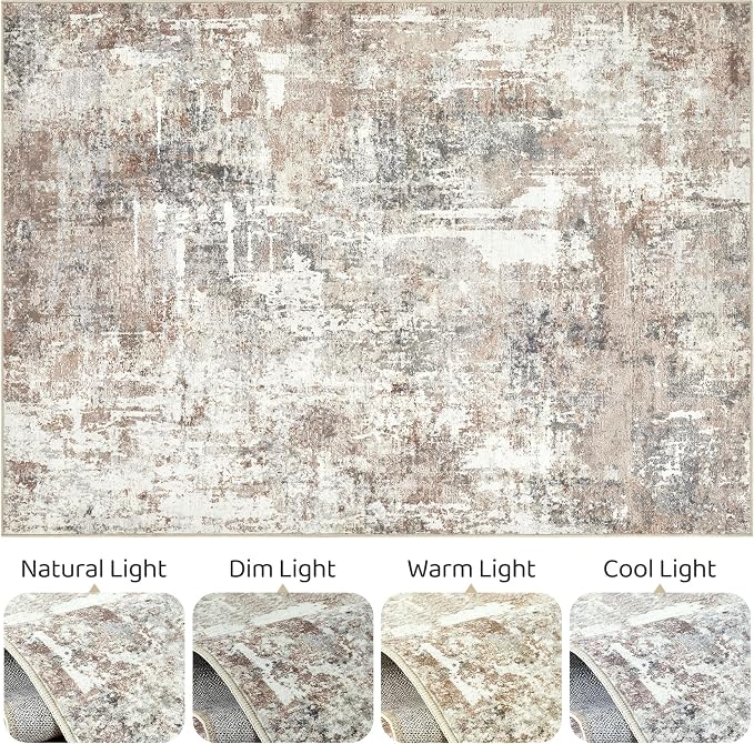 2x4 Rug Washable Runner Rug: Small Abstract Modern Non-Slip Soft Accent Doormat - Image 7