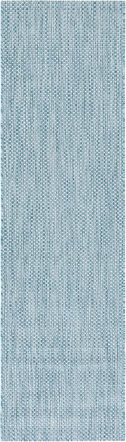 SAFAVIEH Courtyard Collection 2'3" x 10' Aqua/Grey CY8521 Indoor/ Outdoor - Image 3