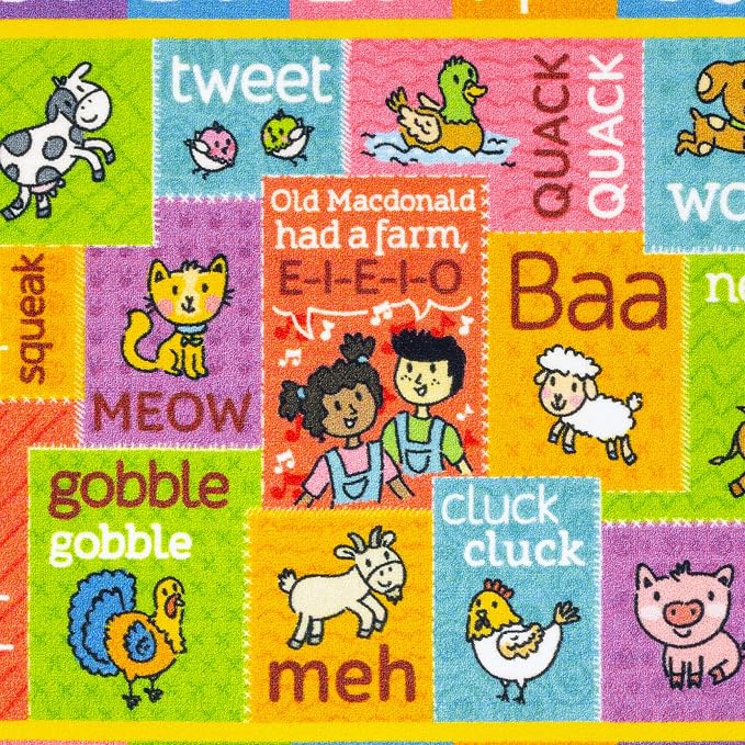 KC Cubs 5x7 ABC Alphabet Animal Sounds Rug – Educational Non-Slip Carpet Play - Image 4
