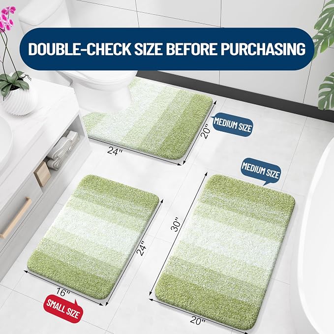 OLANLY Bathroom Runner Rugs Mat 59x24, Extra Soft Absorbent Microfiber Bath Rugs - Image 2