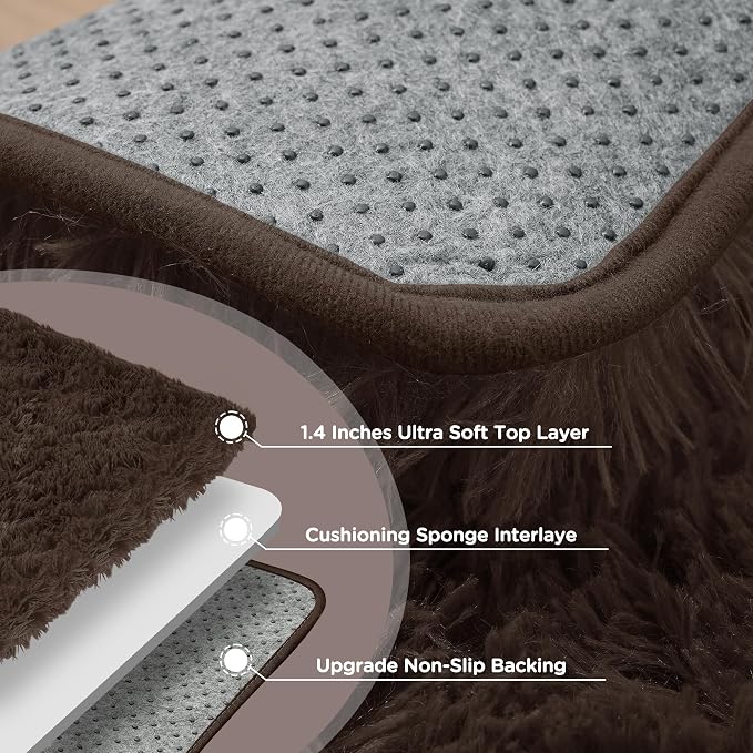 5x7 Brown Area Rugs for Living Room, Fluffy Shag Rug for Bedroom Nursery - Image 7