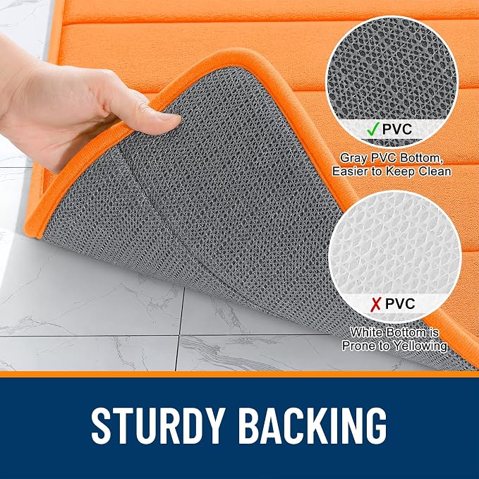 OLANLY Memory Foam Bath Mat 35x16, Super Soft Absorbent Bathroom Rugs, Quick Dry - Image 7