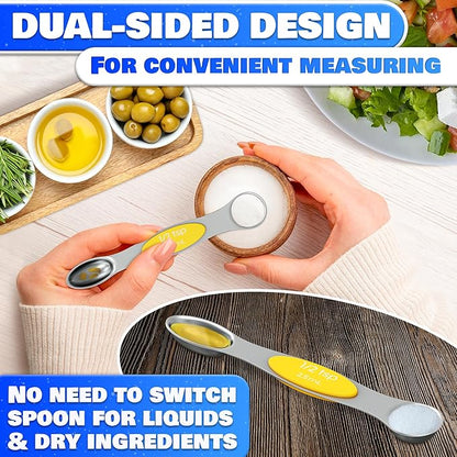 8 Pcs Magnetic Measuring Spoons Set Stainless Steel – Magnet Measuring Spoons - Image 5