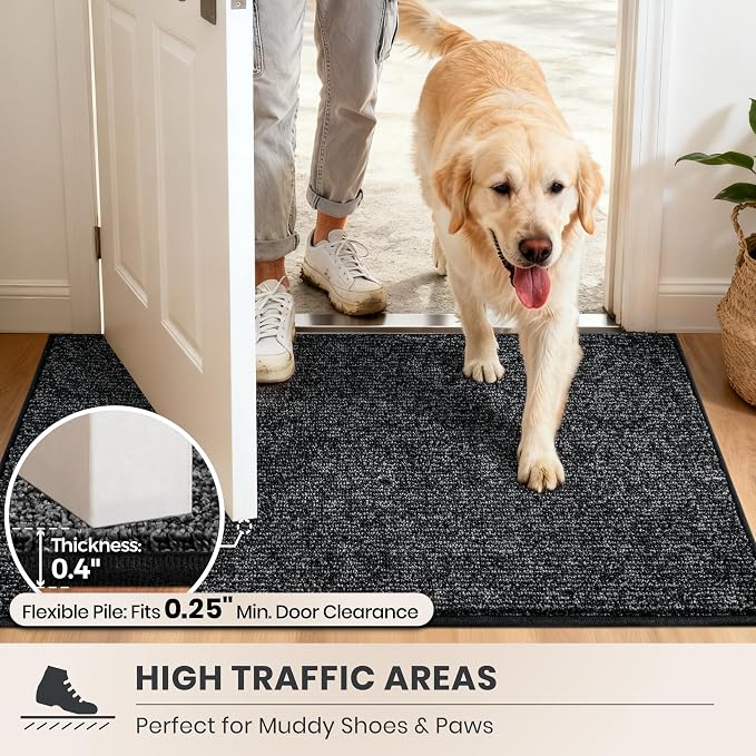 PURRUGS Dirt Trapping Door Mat 24" x 35.5", Non-Slip Machine Washable Entry Rug - Image 6