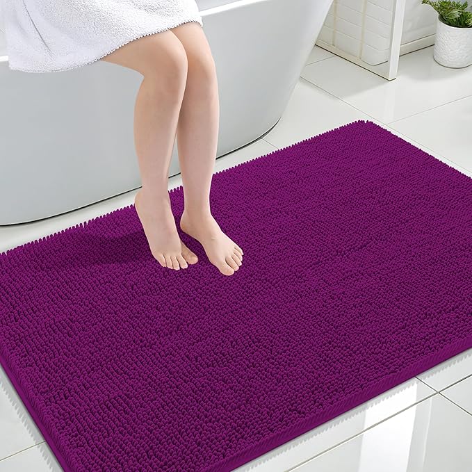 OLANLY Large Bathroom Rugs 47x32, Extra Soft Absorbent Chenille Bath Rugs by OLANLY