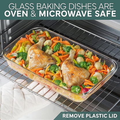 COOK WITH COLOR 8-Piece Deep Glass Baking Dish Set with Plastic Lids – - Image 6
