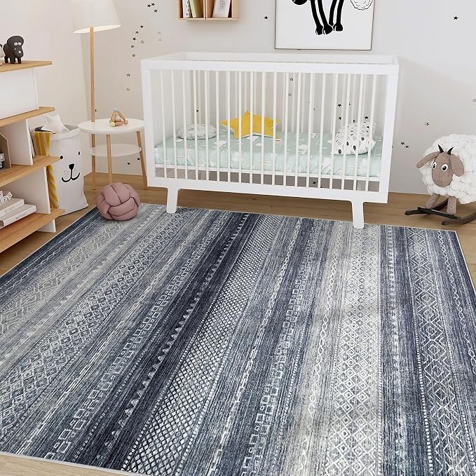 Nakagishi Area Rug 6x9 Living Room: Washable Boho Large Neutral Soft Modern - Image 7