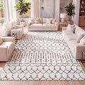 JONATHAN Y Boho Vintage Diamond Cream/Multi Indoor Area Rug 8X10 ft, Moroccan by JONATHANY