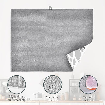 Black White Dahlia Dish Drying Mat - Image 4