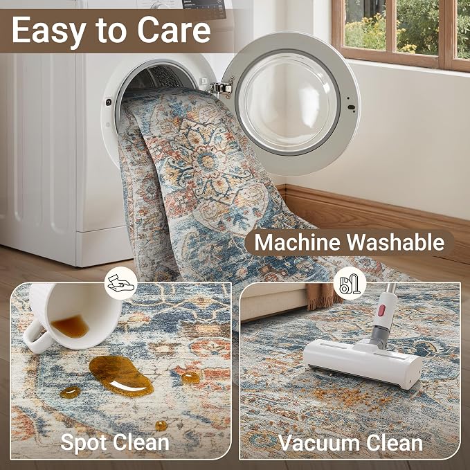 befbee 10x14 Area Rugs, Ultra-Thin Washable Rugs - Image 5