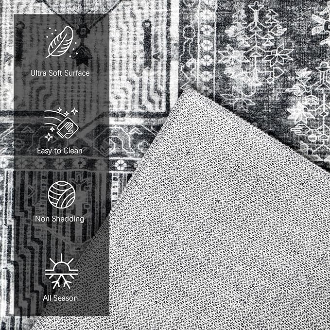 YARNSCAPE Vintage 5' x 7' Washable Area Rug - Image 6