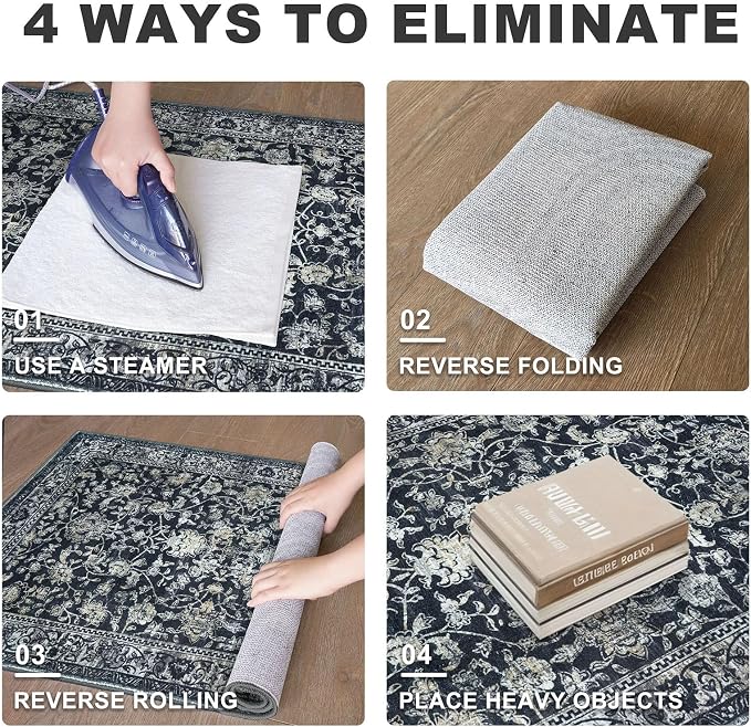 KILOCOCO Hallway Runner 2x7 Rug Runner Printed Vintage Floral Washable Kitchen - Image 8
