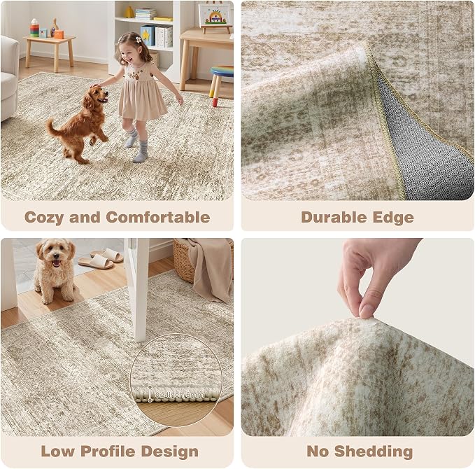 Washable Kitchen Rugs Sets of 2 Piece, Hallway Runner Rug Non-Slip - Image 7