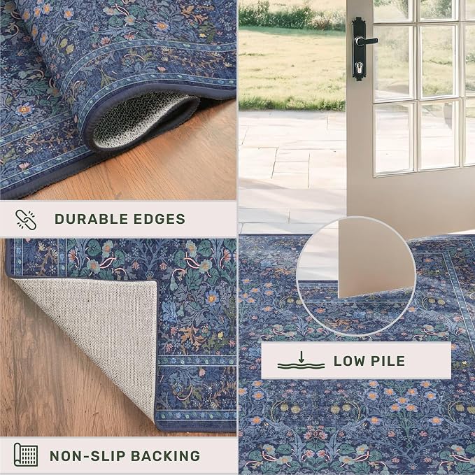 Dark Blue 3x10 Extra Long Wide Runner Rug - Image 5