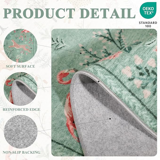 DUKINO 2x4 Rug for Hallway, Washable Kitchen Runner Rug - Image 5