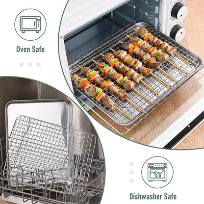 Homikit Baking Sheet with Wire Rack Set, Metal Bacon Cookie Trays Nonstick - Image 7