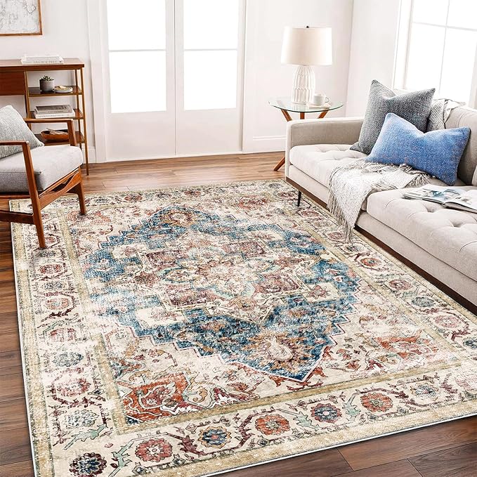 CHAMPLANT Retro Washable Area Rug 3'x5' Washable Living Room Boho Chic - Image 2