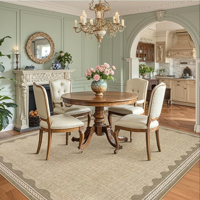 GarveeHome Scalloped Washable Rugs 9x12 Rug - Image 4