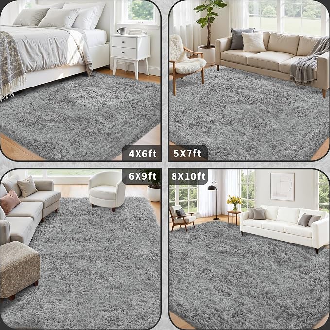 5x7 Area Rug for Living Room: Ultra Soft Fluffy Rug Modern Large Thicked Shag - Image 5