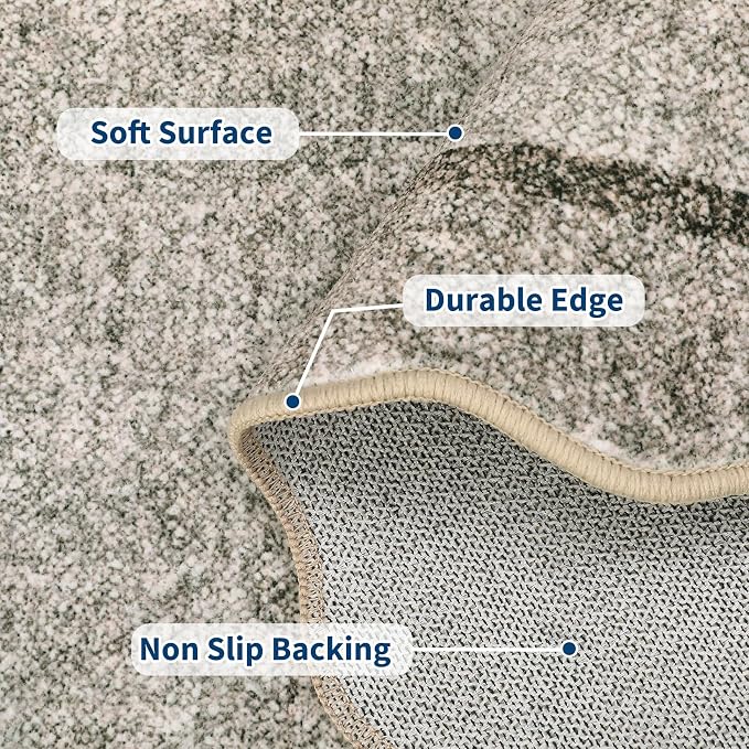 GarveeHome Scalloped Washable Runner Rug 2x8 Runner Modern Non Slip Kitchen - Image 3