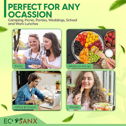 ECOSANX® 120 PCs Wooden forks for eating 6.5" Splinter Free Compostable Forks - Image 4