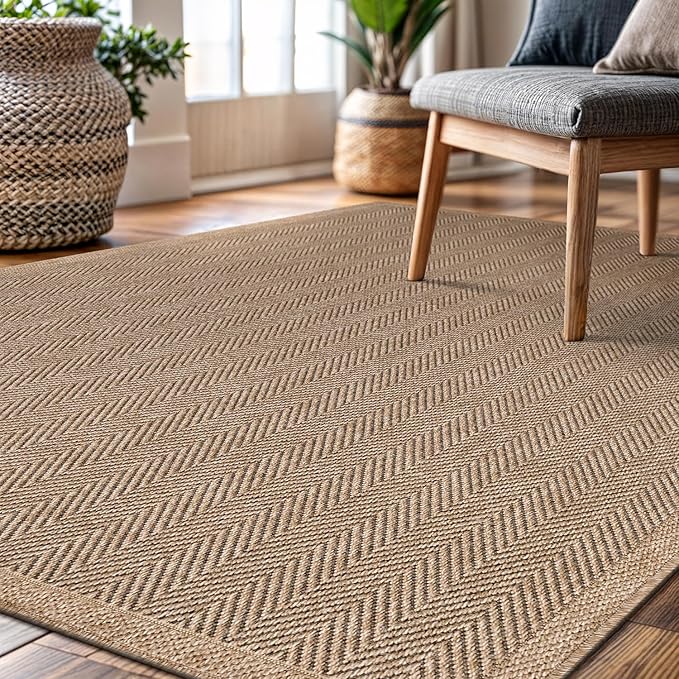 CAMILSON Easy Jute Rug 8x10, Indoor Outdoor Natural Color Fiber Area Rugs - Image 6
