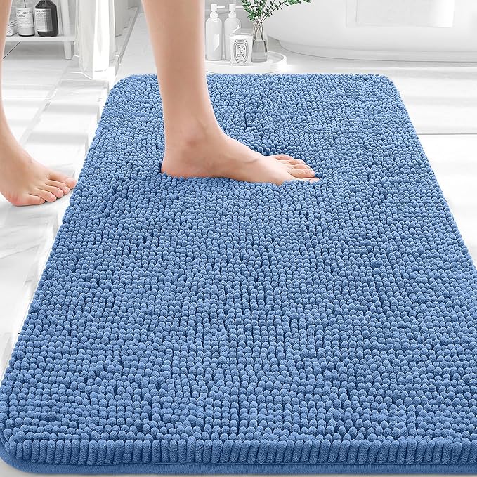 OLANLY Bathroom Rugs 36x24, Extra Soft Absorbent Chenille Bath Rugs, Rubber by OLANLY