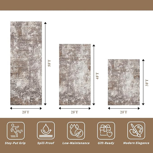 3-Piece Kitchen Rug Set with Runner – Non-Slip Washable Small Kitchen Mats - Image 2