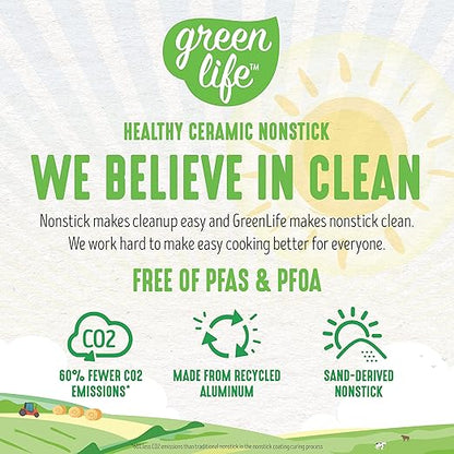 GreenLife Nonstick 8" Frying Pan Skillet, Non-Toxic PFAS-Free Ceramic Nonstick - Image 4