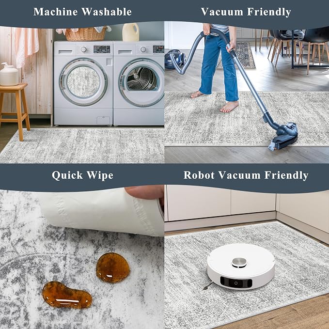 Washable Kitchen Rugs Sets of 4, Non Slip Standing Mat Rug, Stain Resistant - Image 6