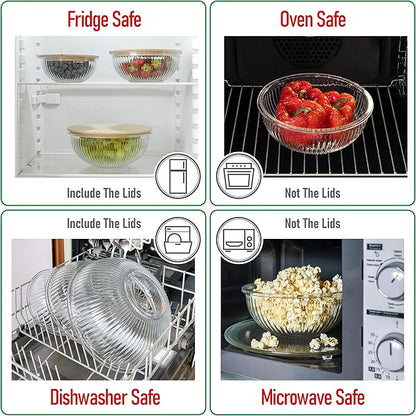 Stackable Space-Saving Nesting Set of 3 Glass Bowls - Image 6